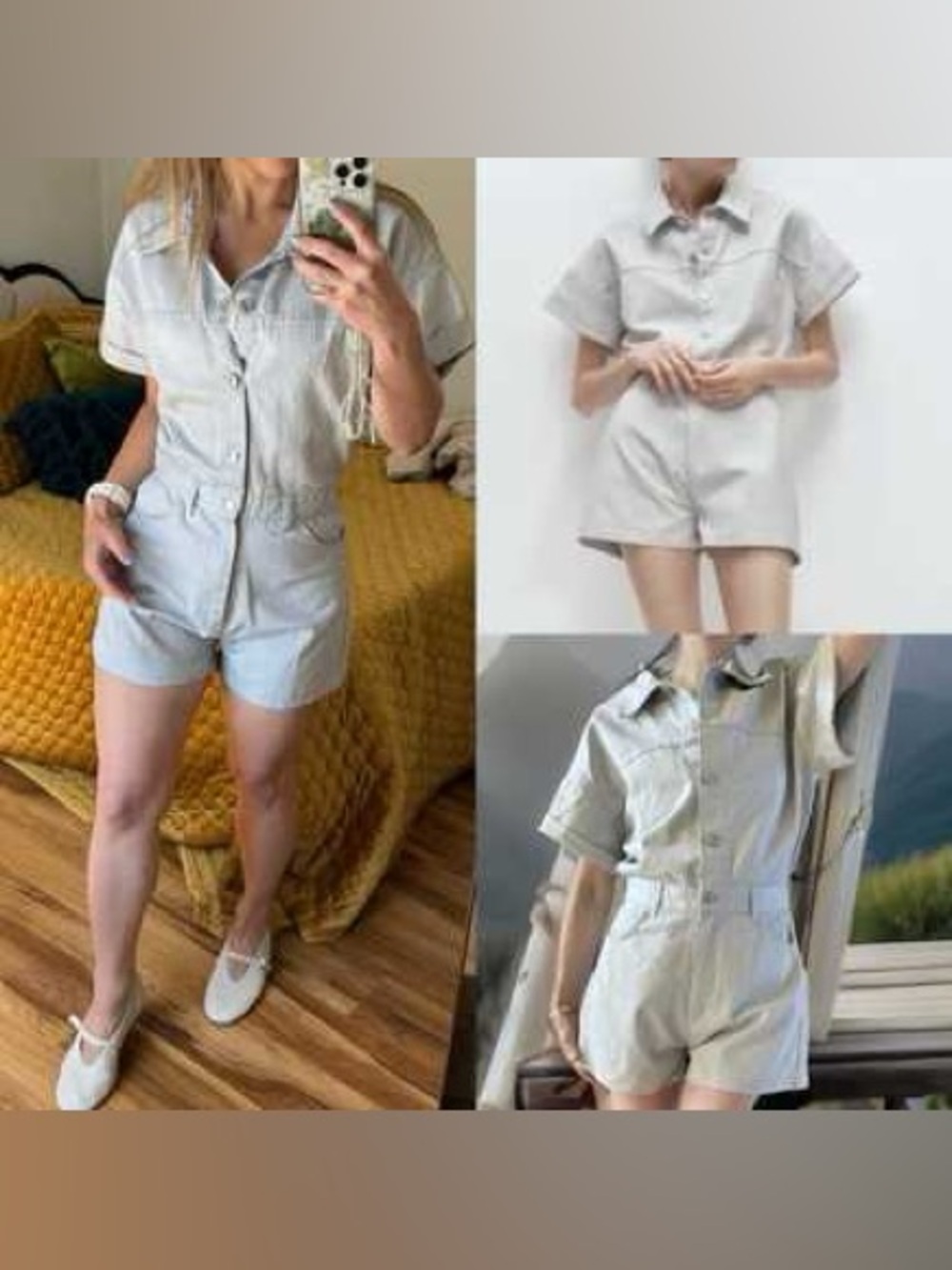 Zara Denim Shimmer Romper